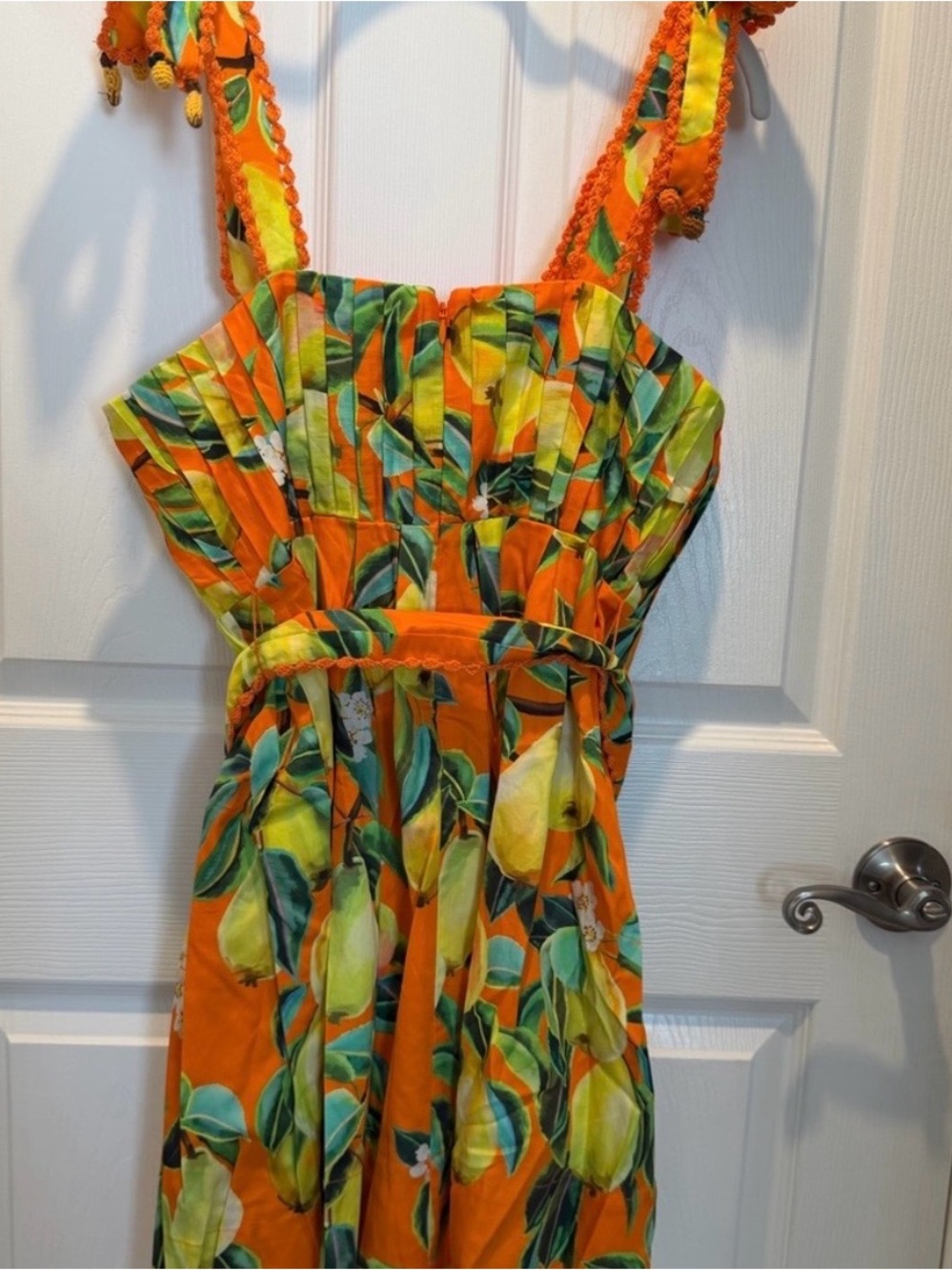 Farm Rio Orange Pear Print Dress - Picture 2 of 10